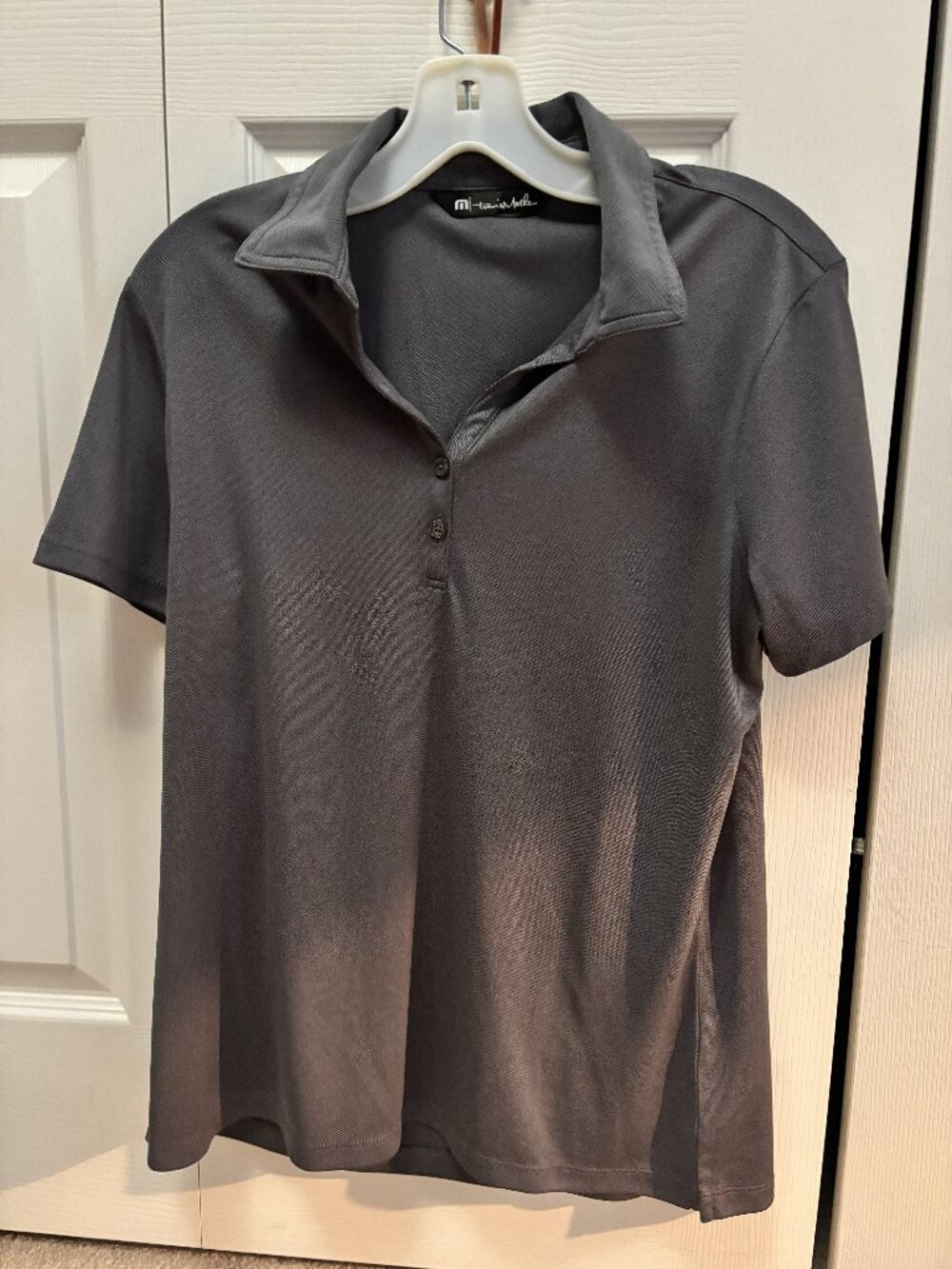 Travis Mathew Youth Large Gray Performance Golf Polo Shirt SOLTIS